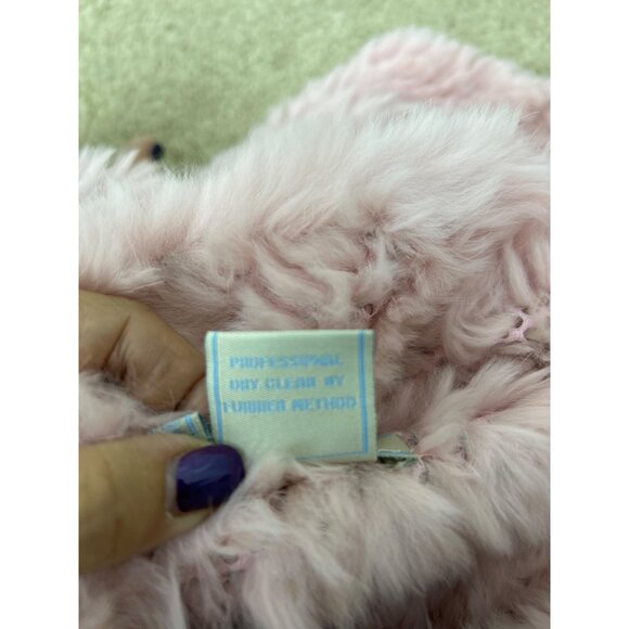 Vintage Cochni Women's 100% Rabbit Fur Made in Italy Blush Pink Poncho - Picture 7 of 12